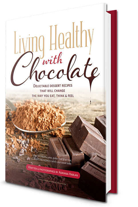 cover of the dessert recipe e-book Living Healthy with Chocolate