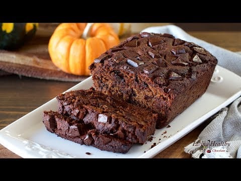 Moist Chocolate Pumpkin Bread (gluten/grain/dairy-free, Paleo)