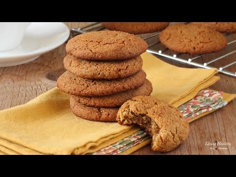 Healthy Ginger Cookies (Gluten-free, Paleo) Soft and Chewy, Without Molasses!