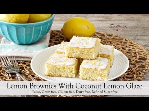 Paleo Lemon Brownies With Coconut Lemon Glaze Recipe