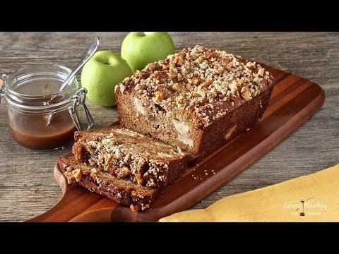 Warm Caramel Apple Pie Bread (Paleo, Gluten-free, Grain-free, Dairy-free)