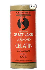 red container of Great Lakes unflavored Gelatin
