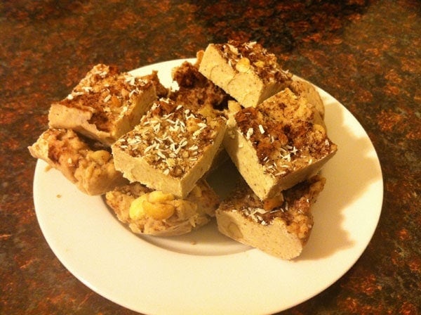 plate of paleo cacao coconut bars