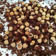 close up of a pile of hazelnuts for making homemade hazelnut butter