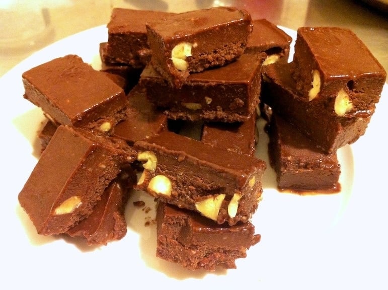 close up numerous pieces of paleo chocolate fudge