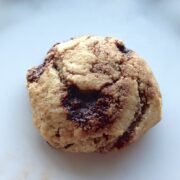 close up of homemade Chocolate chip cookie with homemade chocolate chunks