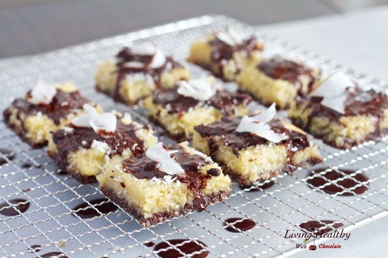 Paleo Coconut Brownie Bars - Living Healthy With Chocolate