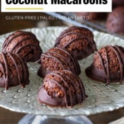 full of chocolate coconut macaroons that were dipped and drizzled in chocolate