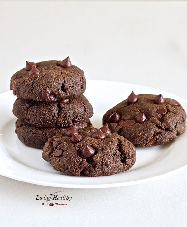 Paleo Nutella Filled Double Chocolate Chip Cookies