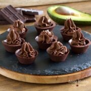 Avocado Chocolate Mousse in Chocolate Cups (Vegan, Paleo, Low-carb)