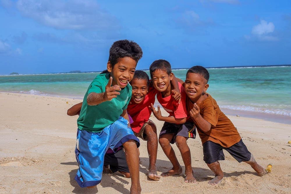 Kids at the beach, Marshall Islands