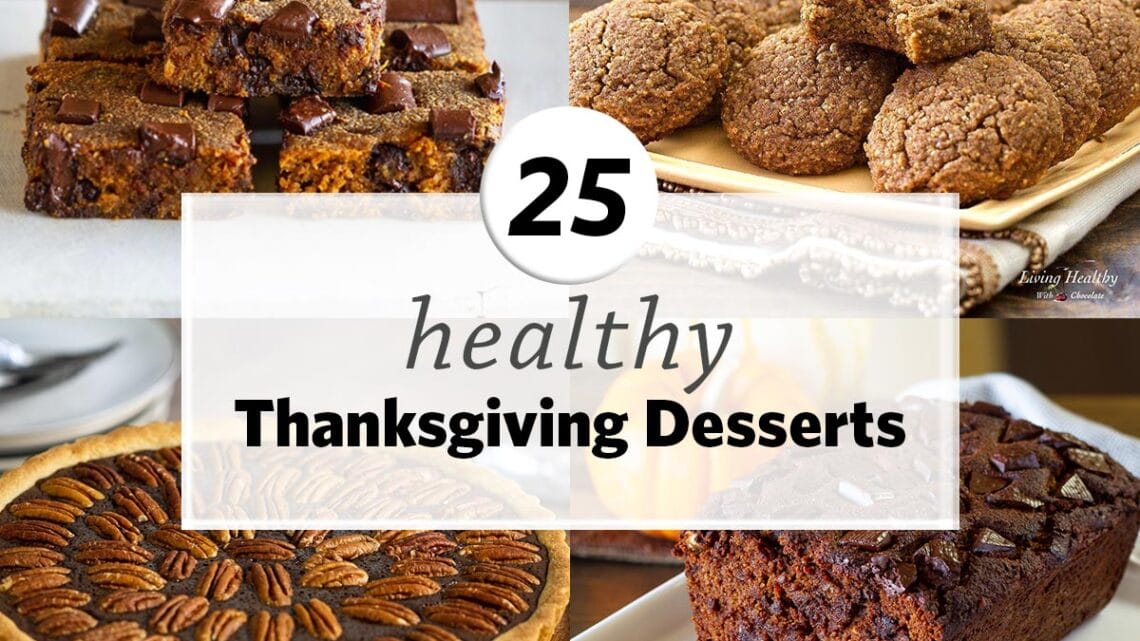 collage of four desserts including pumpkin bars, cookies, pecan pie and chocolate bread