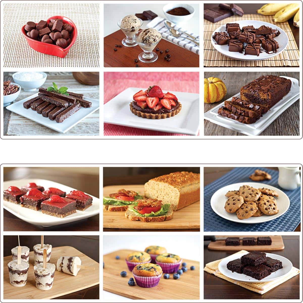 several different desserts included in the cookbook