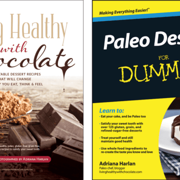 cover of cookbooks by Living Healthy With Chocolate and Paleo Desserts for Dummies